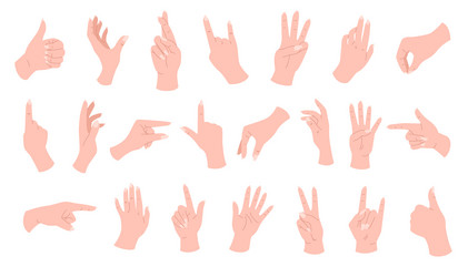 Set of hands poses vector