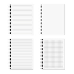 set of spiral notebook templates with soft shadow vector image