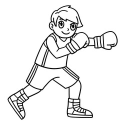 Boxing boxer stance coloring page Royalty Free Vector Image