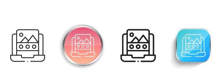 laptop icon thin linear regular and button style vector image