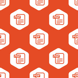 orange hexagon pdf file pattern vector image