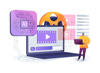 ai automated video editing abstract concept vector image
