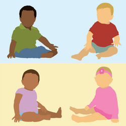 babies different ethnicities vector