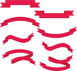 fabric or leather style red ribbon with copy vector image