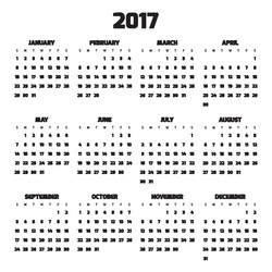 Modern style calendar for 2017 vector