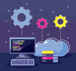 Program coding concept vector