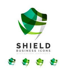 set of protection shield logo concepts vector