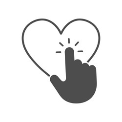 Cursor icon click on the heart arrow vector