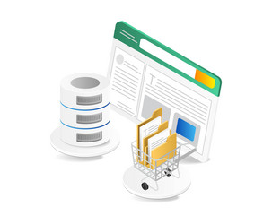 data center isometric concept server database vector image