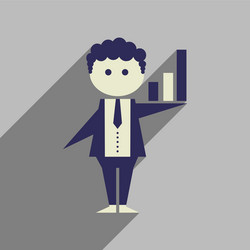 flat web icon with long shadow man schedule vector image