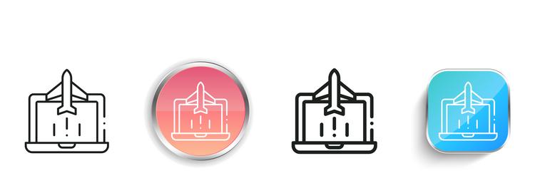 laptop icon thin linear regular and button style vector image