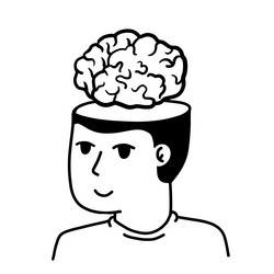man with open mind concept of knowledge vector image