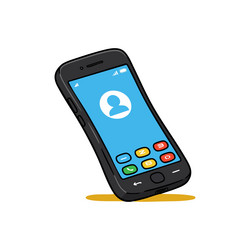 mobile phone with colorful app icons and user vector image