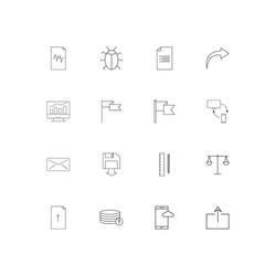 web applications simple linear icons set outlined vector image