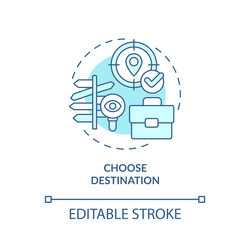 Choose destination turquoise concept icon vector