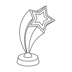 Cup in the shape of silver stars flying upward vector