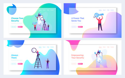 cyber security and finger scan access website vector image
