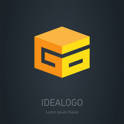 Go initial 3d logo design element or 3d icon g Vector Image