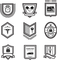 handshake insurance badges Vector Image