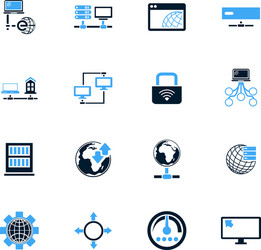 Internet server network icons set vector