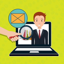 man statistics computer search vector image