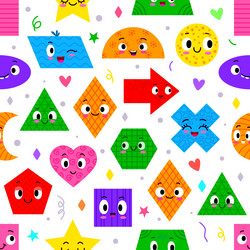math shape and figure characters seamless pattern vector image