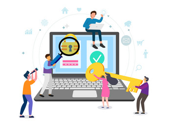 web development concept programmers and vector image