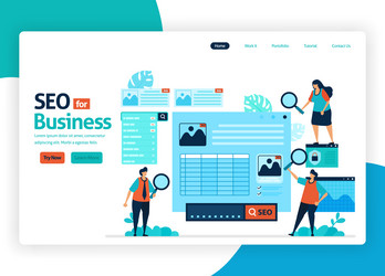 website for marketing optimization with seo vector image