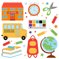 Colorful school set vector