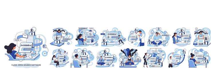 floss open source software free product anyone vector image