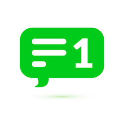 green message counter comment notification ui vector image