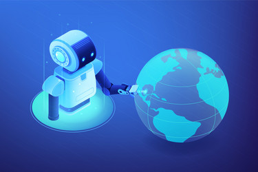 robotics network concept isometric vector image