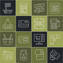 set line pos terminal scanner scanning bar code vector image