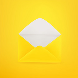 yellow open empty envelope on background vector