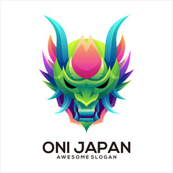 Colorful Oni Japanese Logo Vector Image
