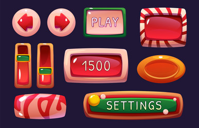 game interface elements with candy styled design vector image