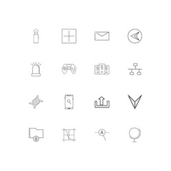 Internet technologies linear thin icons set vector