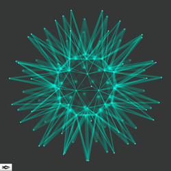 sphere glowing grid connection structure vector image