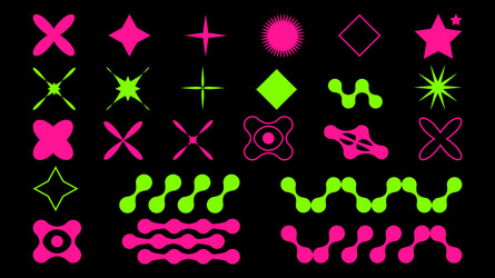 abstract shapes in y2k style brutalist retro vector image
