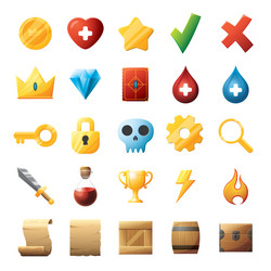 Game ui assets set gaming user interface icons vector