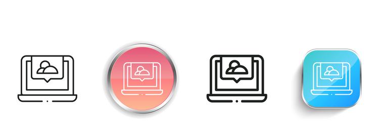 laptop icon thin linear regular and button style vector image