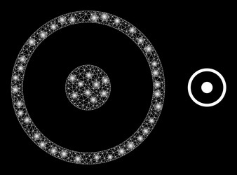 mesh net circle center with glowing vector image