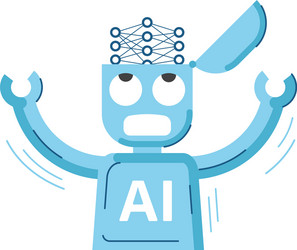 Ai robot with hands neural network vector