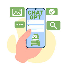 corresponding with ai chatbots such as chat gpt vector image