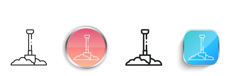 digging icon thin linear regular and button style vector image