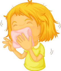 Girl with a Tissue Vector Image