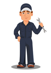 professional auto mechanic in uniform vector image