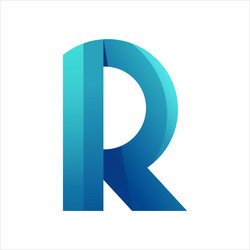 r initial gradient design vector image