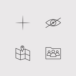 user interface simple linear icons set outlined vector image