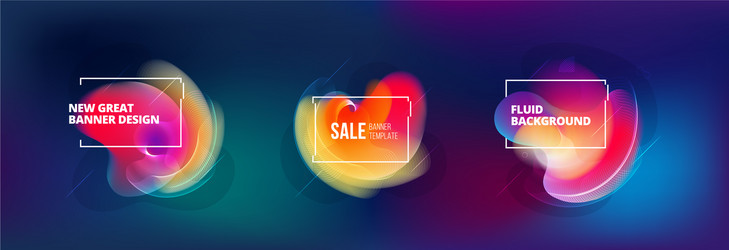 set abstract liquid elements for background vector image